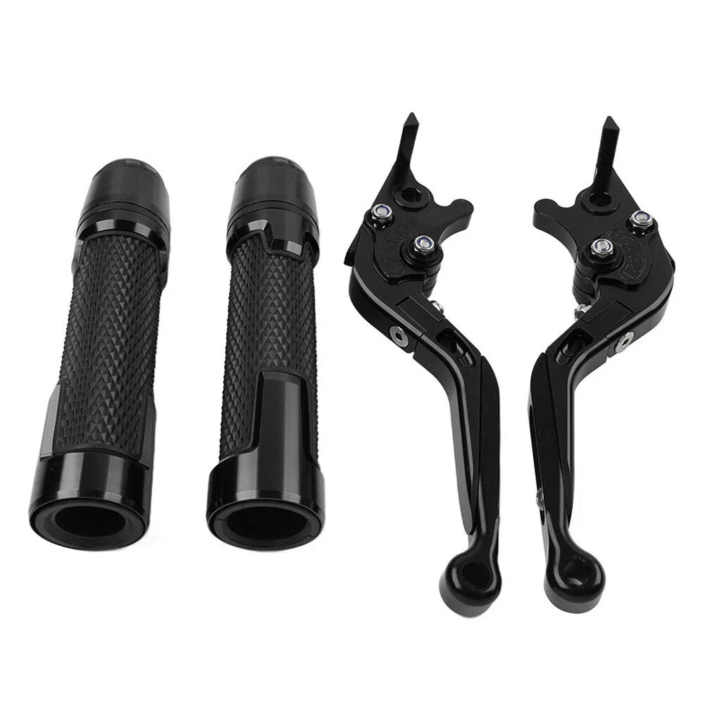 Black Extendable Brake Clutch Levers Grips Set for Honda CBR1000RR (2004-2023)