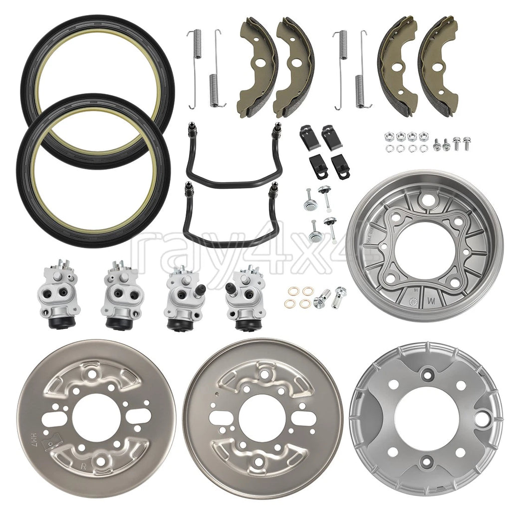 Front Brake Drums Plate Shoes Kit for Honda Foreman 400 TRX400FW (1995–1998)