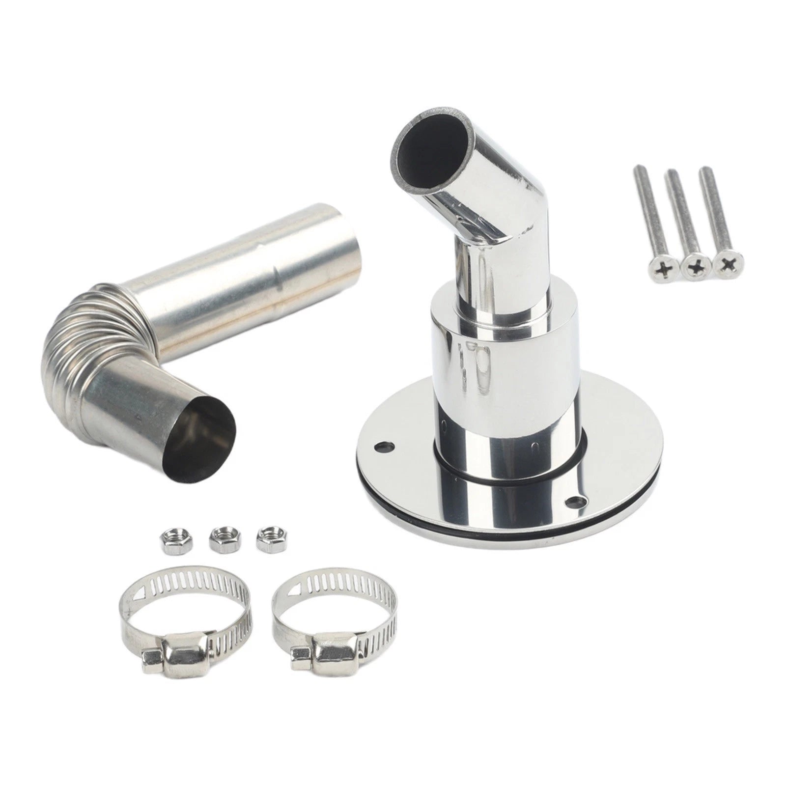 24mm Exhaust Pipe Port Wall Flange with Elbow Connector for Trailer (Marine)