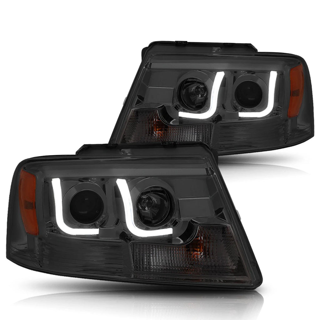 Dual LED DRL Projector Headlights for Ford F150/Mark LT (2004–2008)