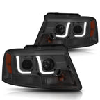 Dual LED DRL Projector Headlights for Ford F150/Mark LT (2004–2008)
