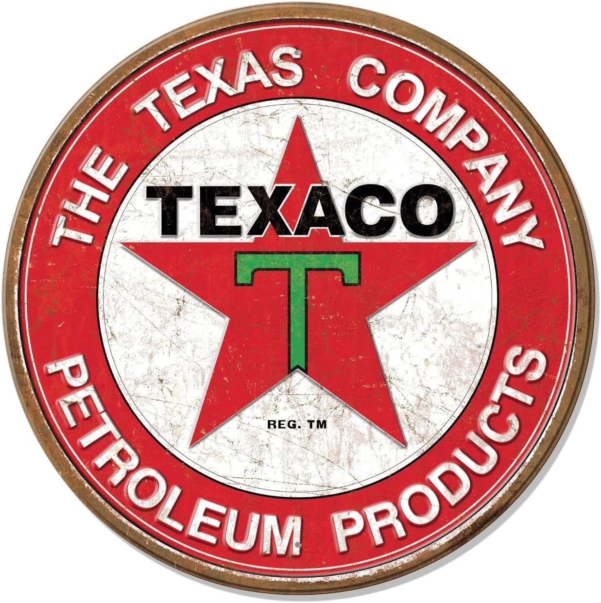 Tin Sign for Texaco Round Circle Logo (1926)