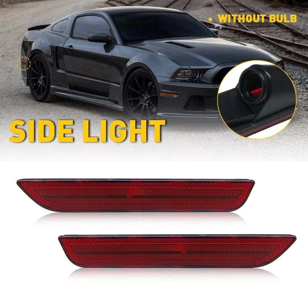Set of 2 Rear Bumper Side Marker Lights Reflectors for Ford Mustang (2010–2014)