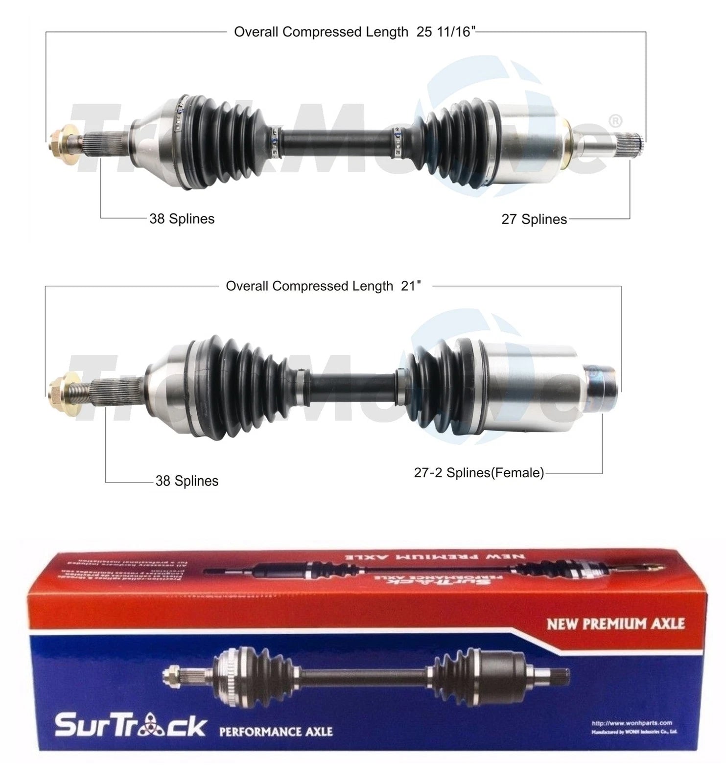 Set of 2 Front AAR CV Axle Shafts for Ford Lincoln 3.5L Turbo