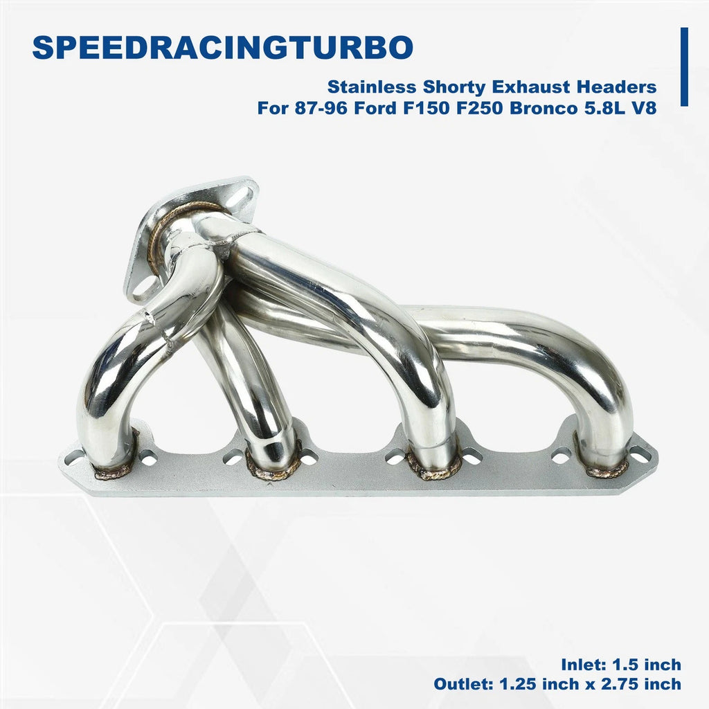 Stainless Exhaust Manifold Header for Ford Bronco F-150 F-250 (1987–1996)
