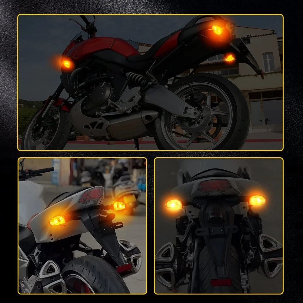 2PC Amber Lens Turn Signal Lights for Kawasaki Z750S (2005–2006)