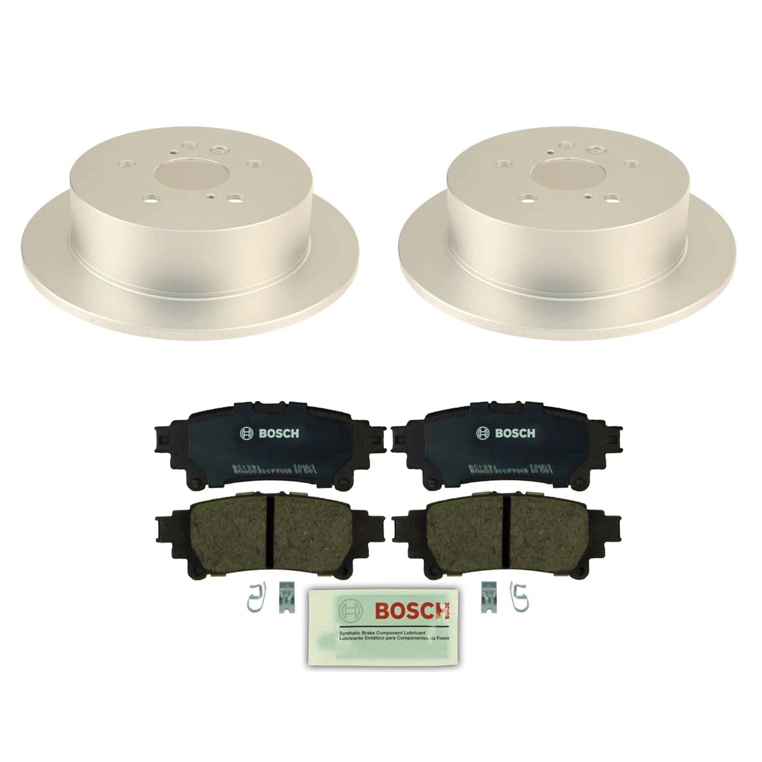 Set of 2 Rear Solid Rotors & Ceramic Brake Pads for RX350 (2007–2022)