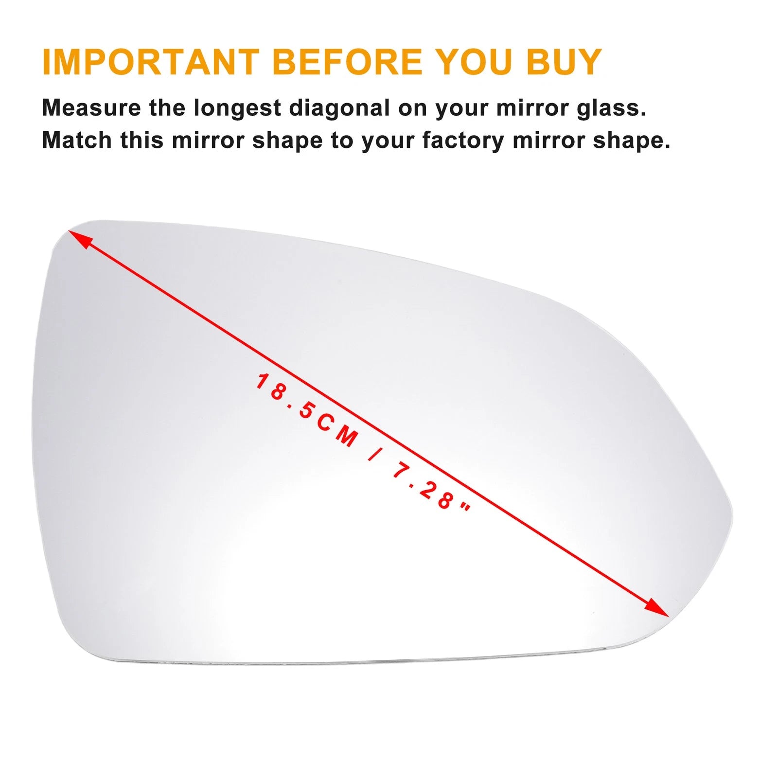 Right Side White Mirror Glass for Hyundai Accent (2018–2020)