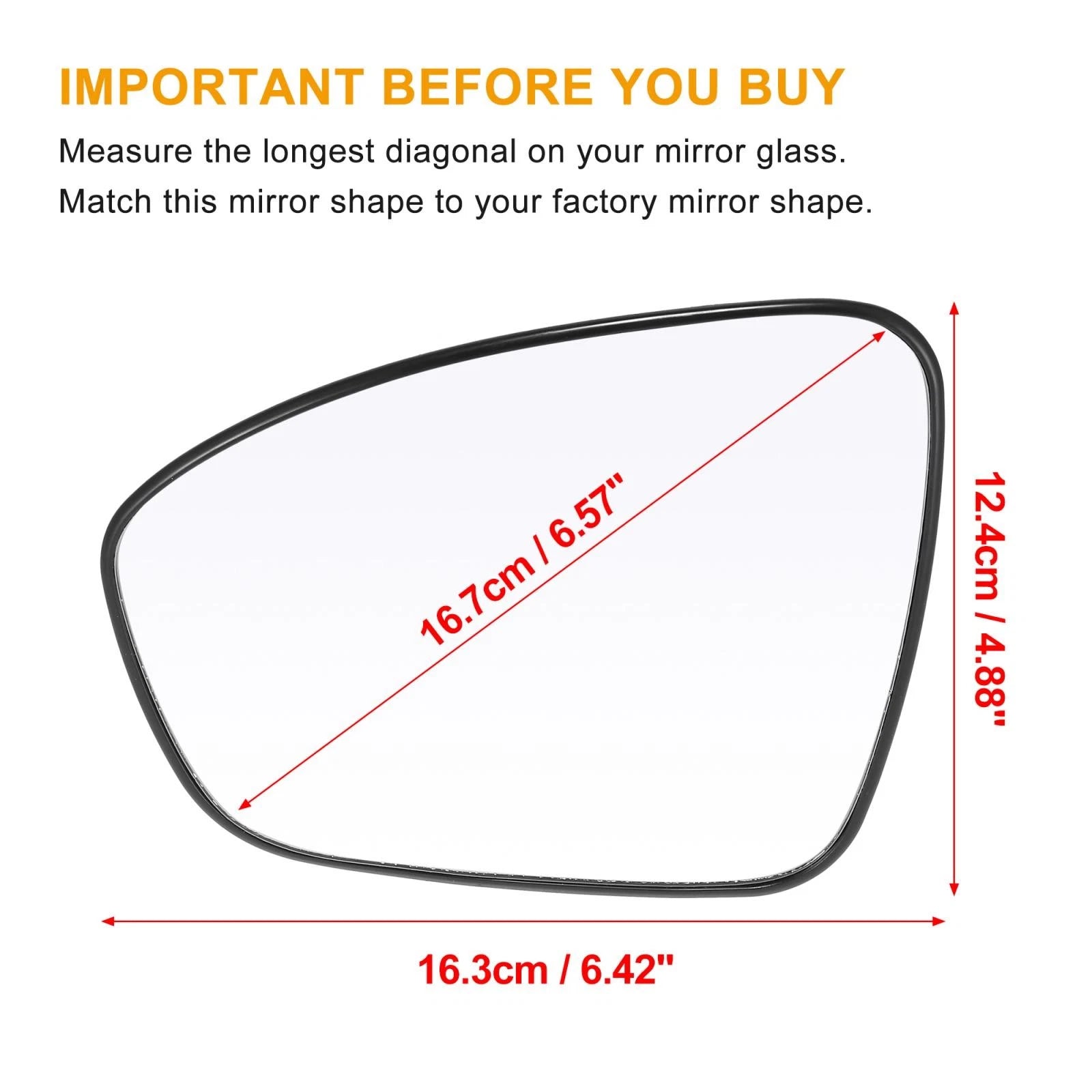Left Side Mirror Glass with Backing Plate for Nissan Sentra (2020–2021)