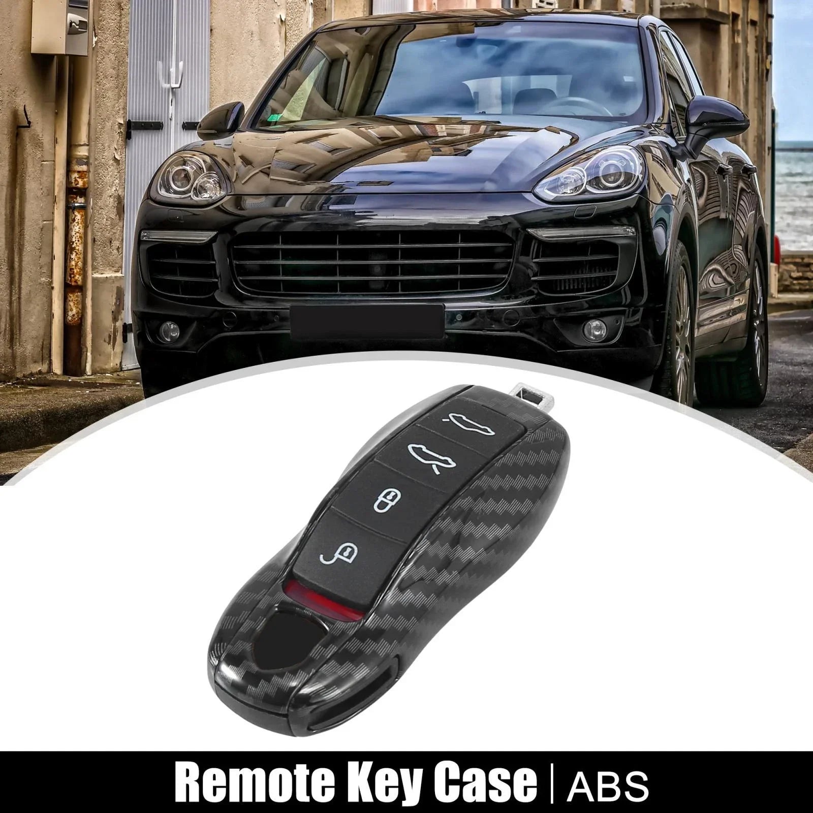 Carbon Fiber Black Key Fob Cover for Porsche