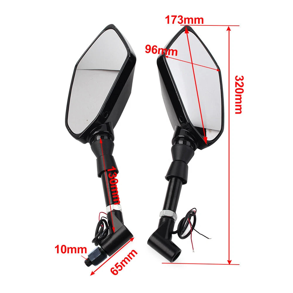 LED Turn Signal Side Mirrors for Kawasaki Ninja Z750 (10MM)