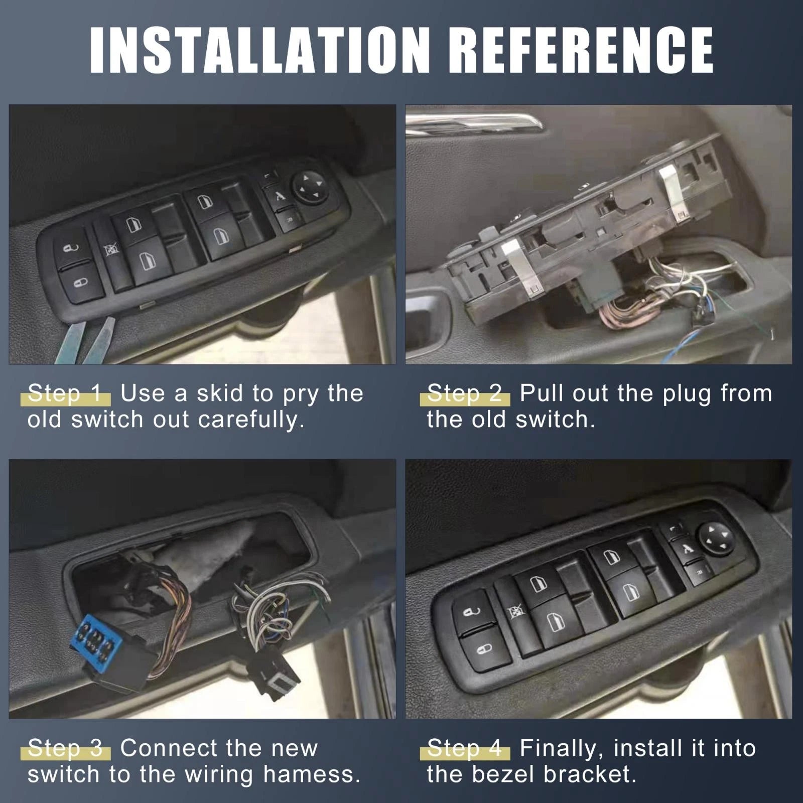 Car Window Switch Button Panel for Ram 5500 (2010–2023) 68231805AA