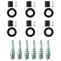 Set of 6 NGK Racing Spark Plugs & Coil Boots for Honda Accord EX-L (2008–2012)