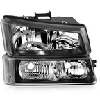 Headlight Assembly Pair for Chevrolet Avalanche (2003-2006) Black