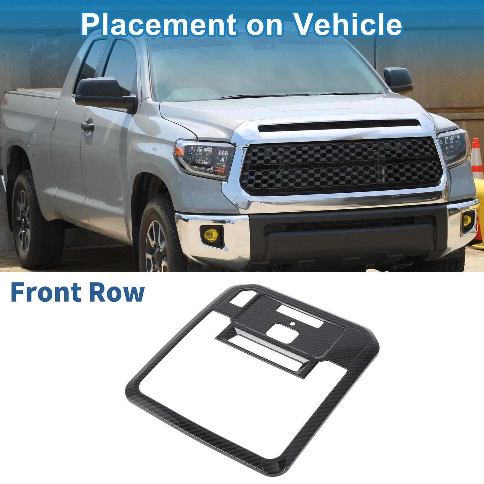 Front Row Headlight Trim Bezel for Toyota Tundra (2022–2023) Carbon Fiber Black