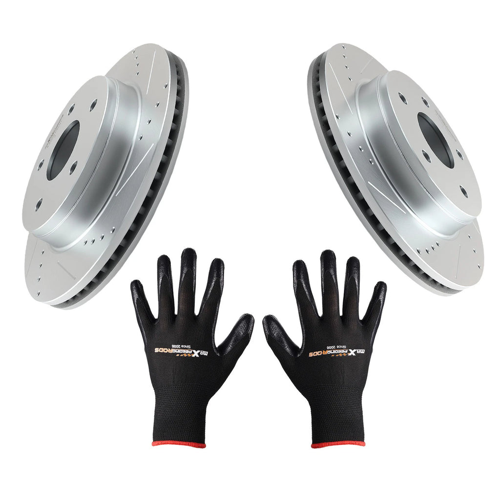 Front Drilled & Slotted Brake Rotors Kit for Ram 1500 Classic (2019–2023) S-53005