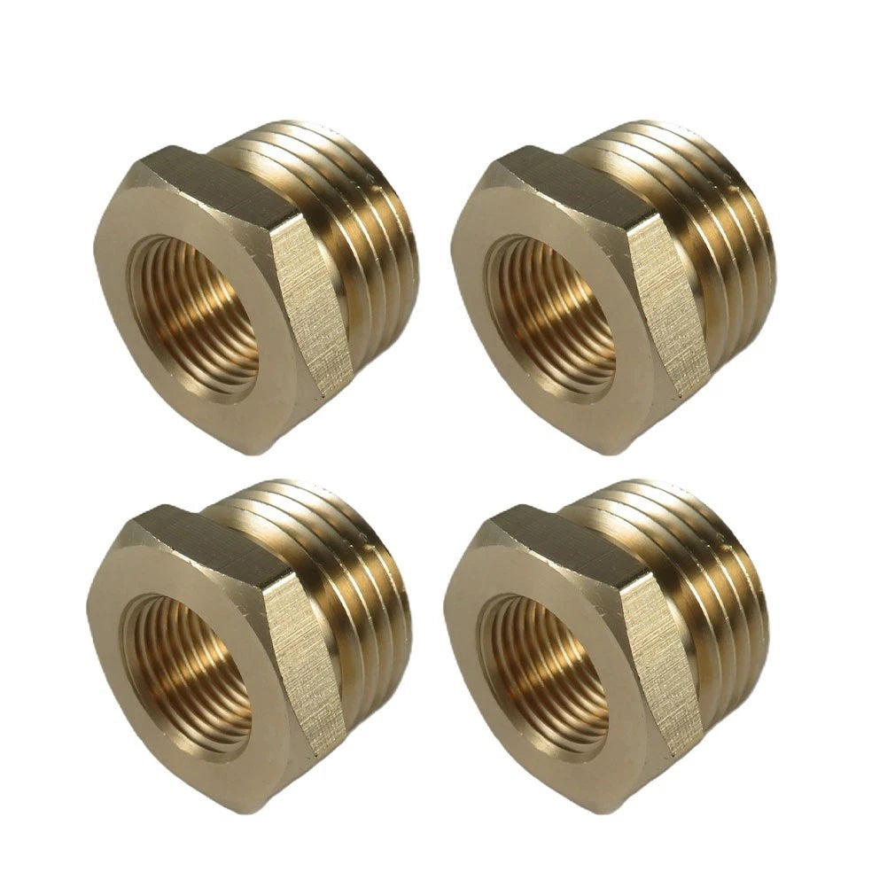 Set of 4 Brass Hose Bushings 3/4" GHT Male to 3/8" NPT Female Adapter