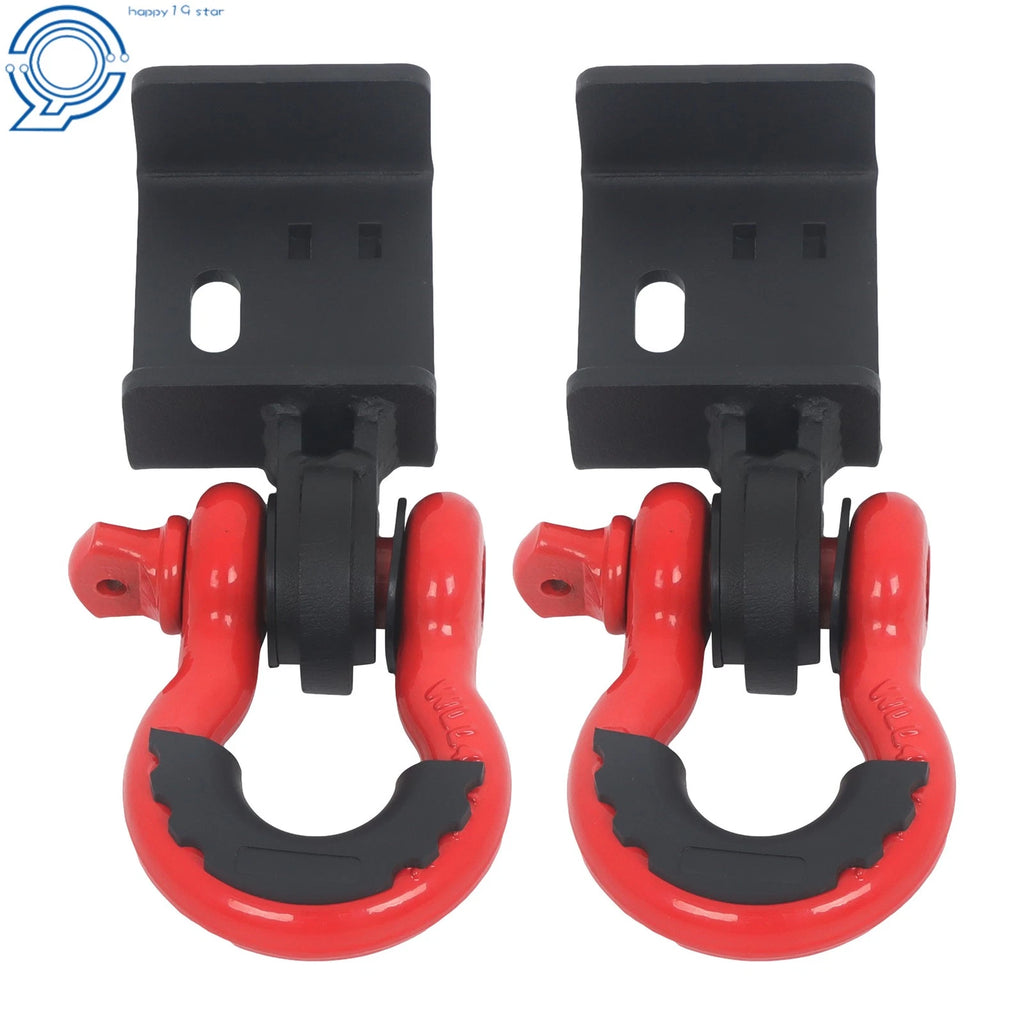 2-Piece Front Tow Hook Mounting Brackets & 3/4" Shackles for Toyota Tacoma (2009–2023)