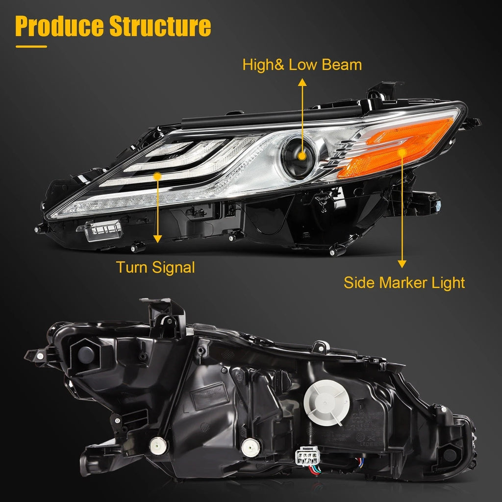 Full LED DRL Projector Headlights for Toyota Camry (2018–2024)