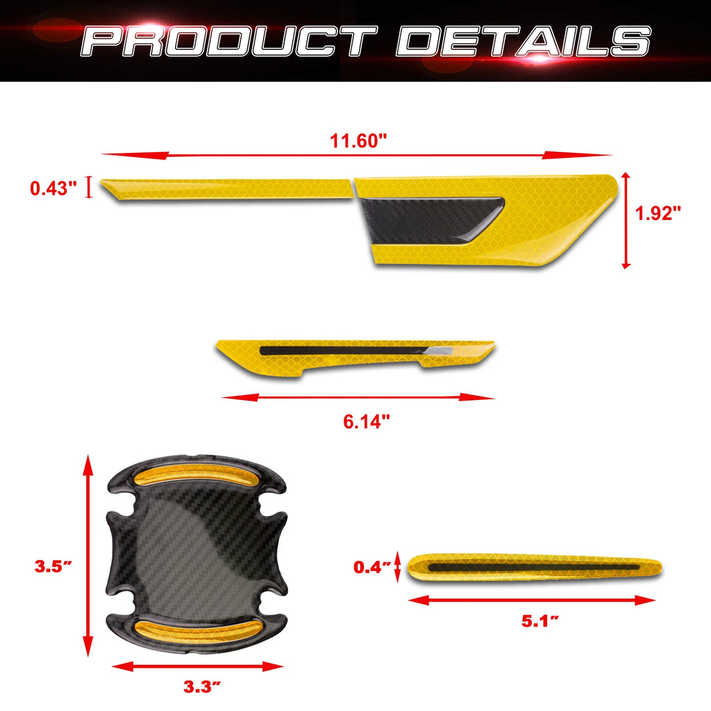 Reflective Safety Tape Sticker for Car Side Mirror Door Handle Bumper Fender (-)