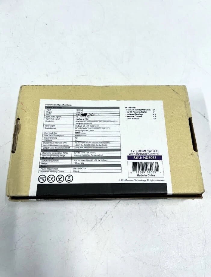 3X HDMI Switch for Fosmon 7956508063