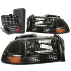 Smoked Headlight & Amber Bumper Lamp Set for Dakota Durango (1997–2004)