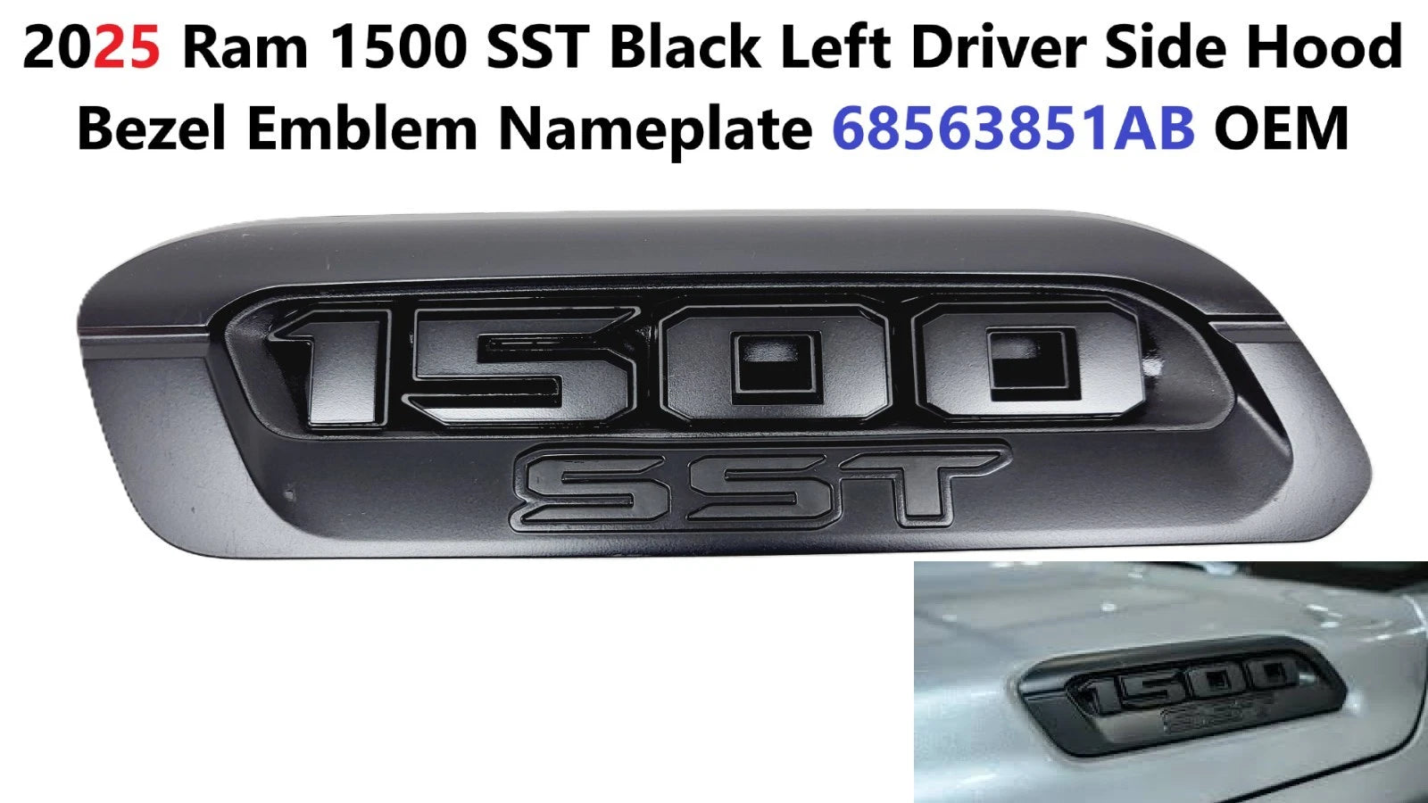 Hood Bezel Emblem Nameplate for Ram 1500 (2025) 68563851AB
