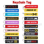 Embroidered Jet Tag Keychain for Backpack Biker Motorcycle Scooter (1pc)