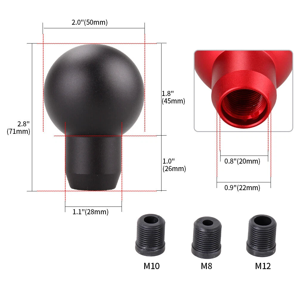 Aluminum Round Ball Shift Knob for Universal Manual Shifter