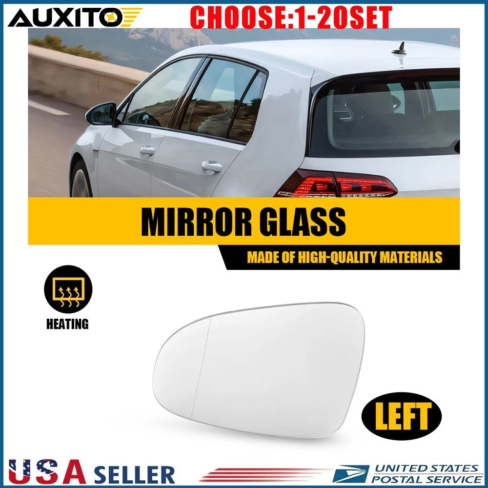 Left Side Heated Mirror Glass for VW Golf (2010–2013) 1-5X