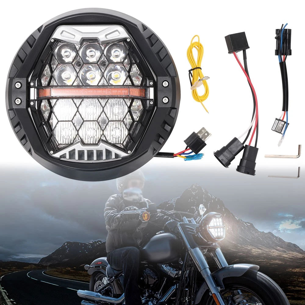 7" LED Headlight w/ Amber DRL for Harley Street Glide FLHX CVO (2014–2024)