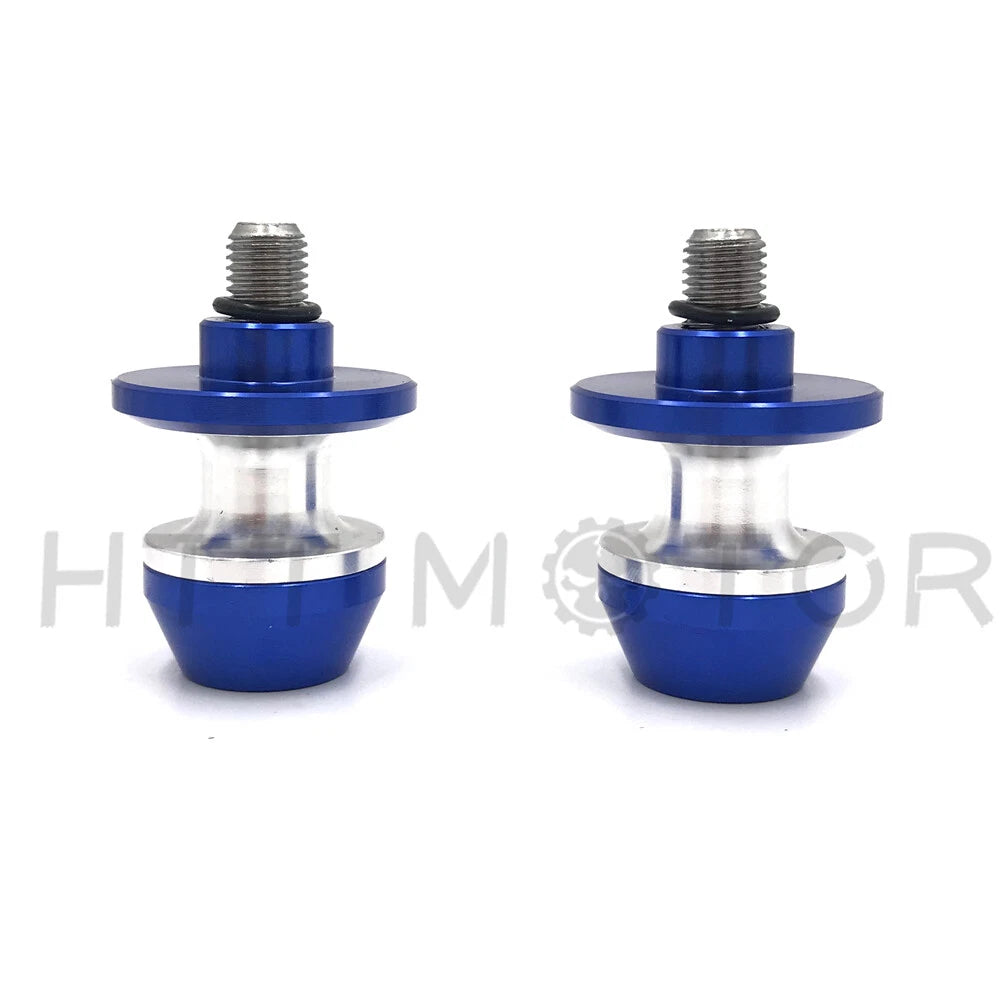 2X CNC Swingarm Spools Sliders for Universal Motorcycle 6MM Blue