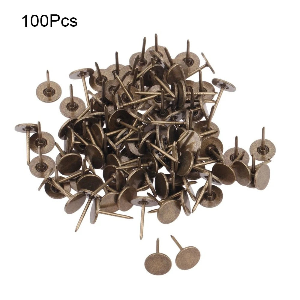 100pcs Antique Upholstery Nail Tack Pins for Furniture Decor