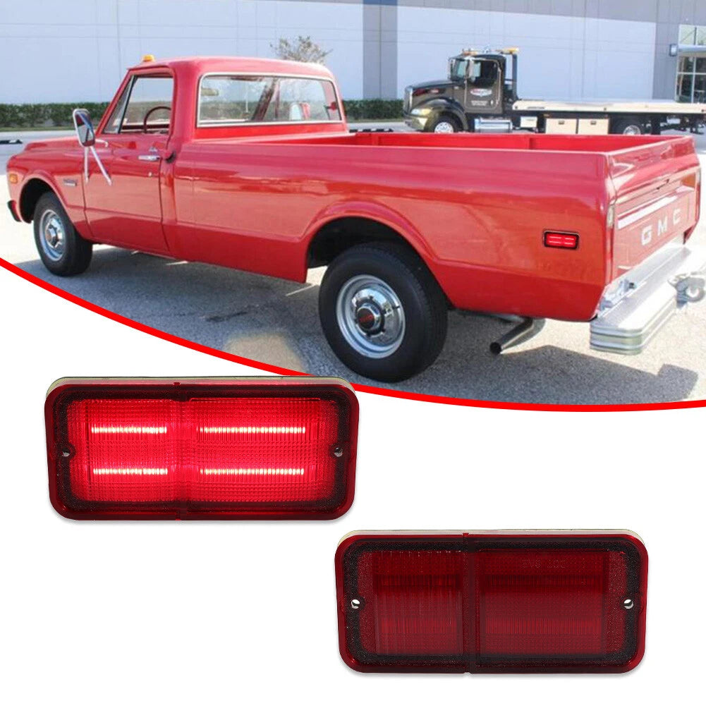 2X Red LED Rear Side Marker Lights for Chevy GMC C/K Pickup (1968–1972)