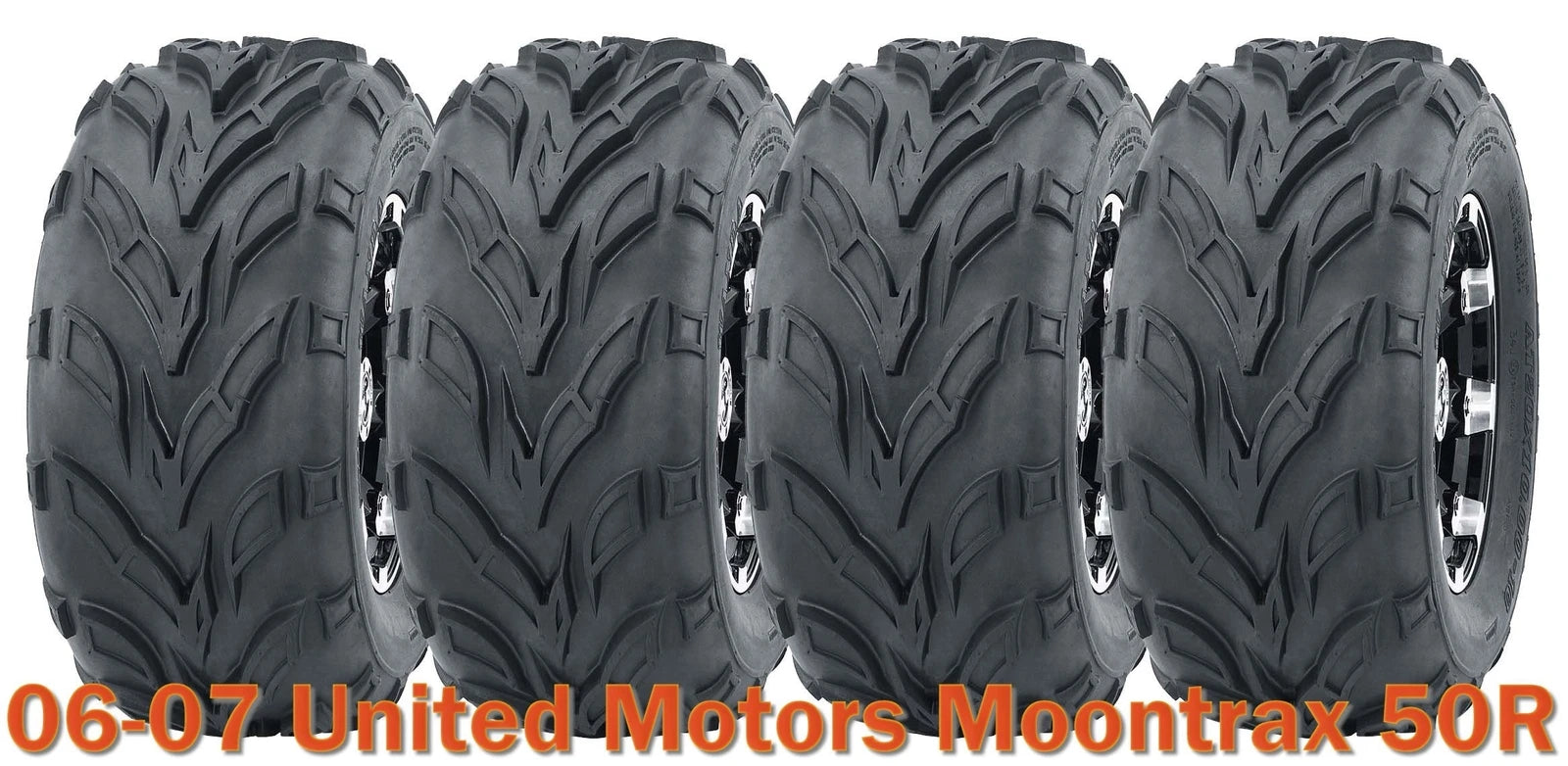 Set of 4 16x8-7 WANDA ATV Tires for United Motors Moontrax 50R (2006–2007)