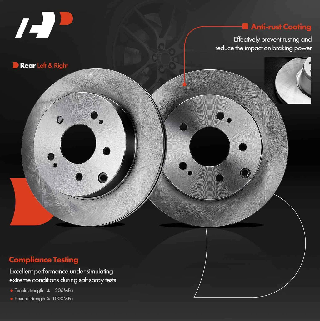 Rear Disc Brake Rotors & Ceramic Pads for Mitsubishi Eclipse (2006-2012)