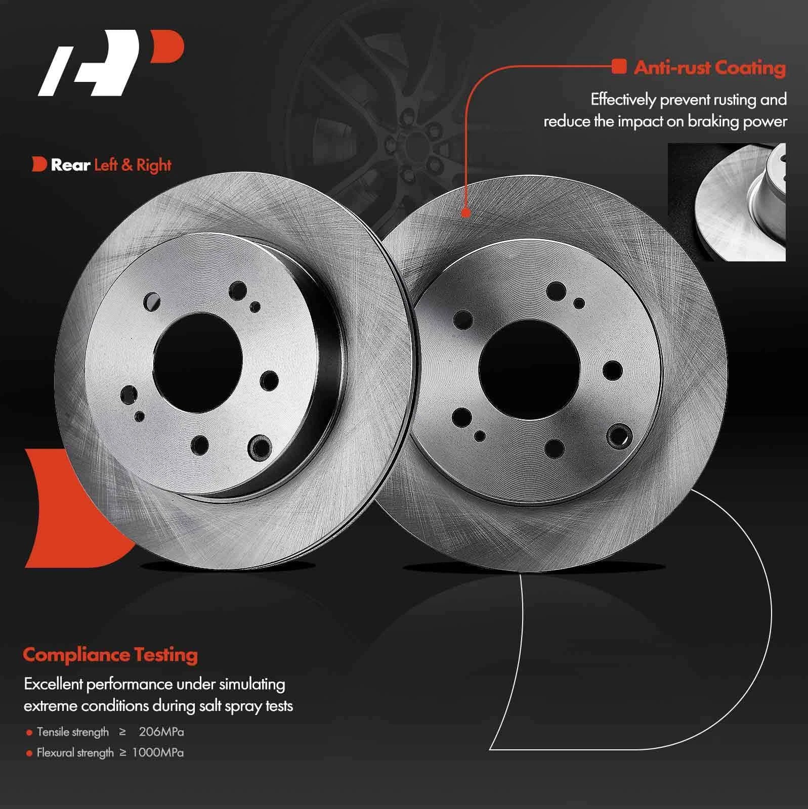 Rear Disc Brake Rotors & Ceramic Pads for Mitsubishi Eclipse (2006-2012)