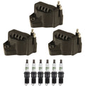 Set of 3 Ignition Coils & 6 Spark Plugs for Buick Chevy Olds GMC V6