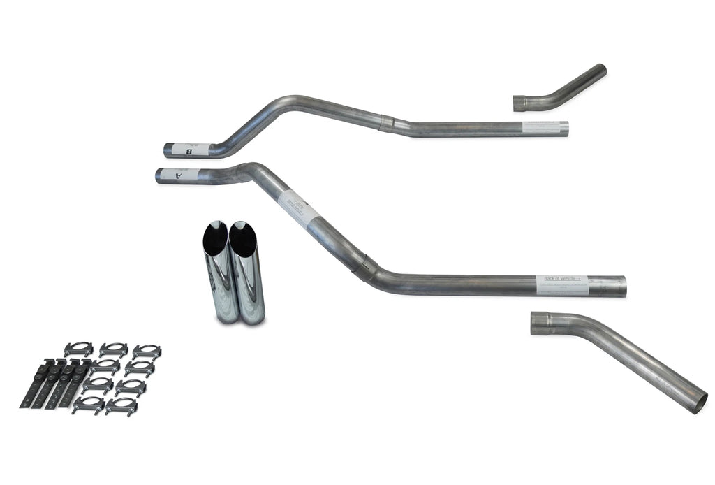 Dual Exhaust Kit for GMC Jimmy (1995–1999) 2.5" No Muffler Slash Tips