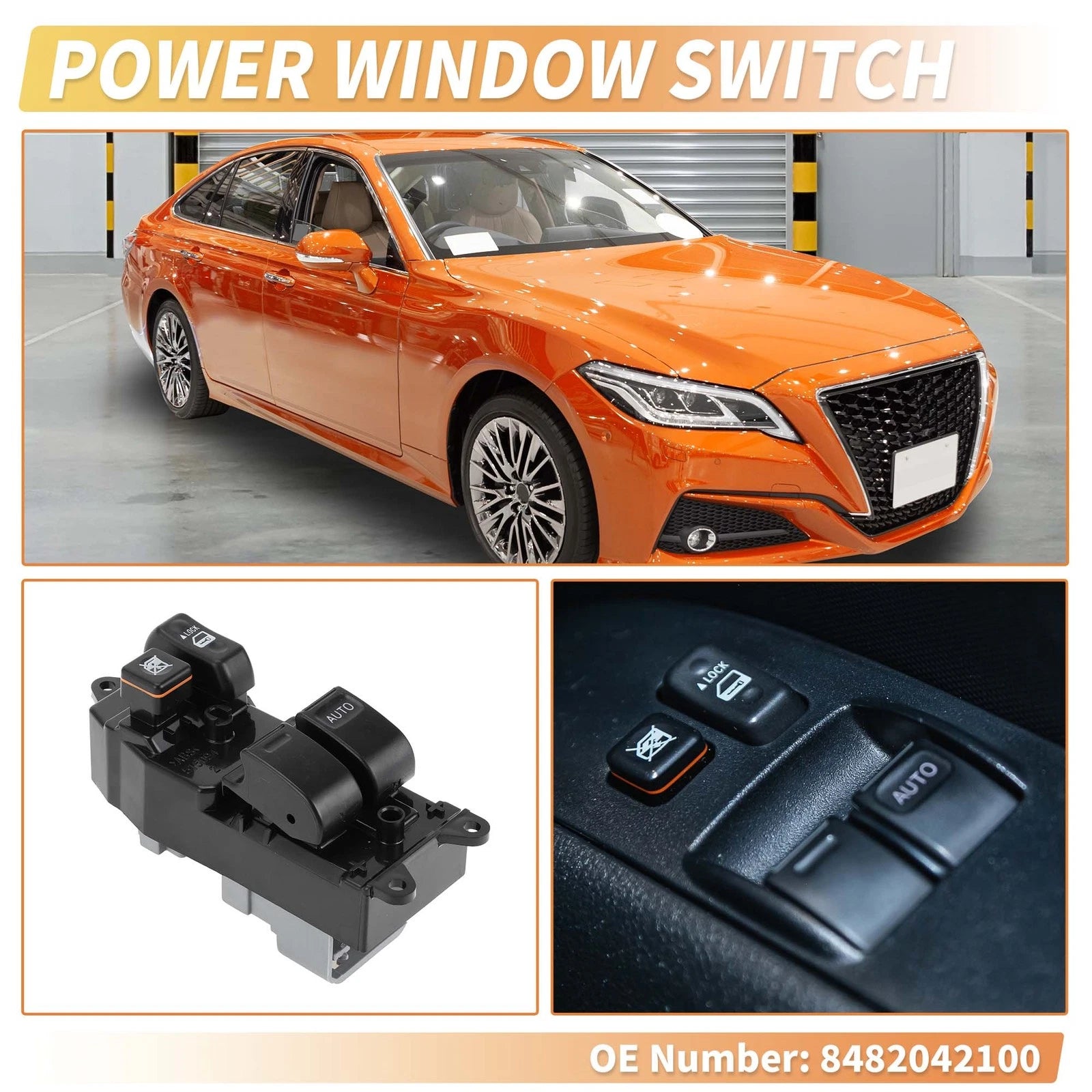 Right Power Window Switch for Toyota Carina/Century/Corona/Crown (No. 8482042100)