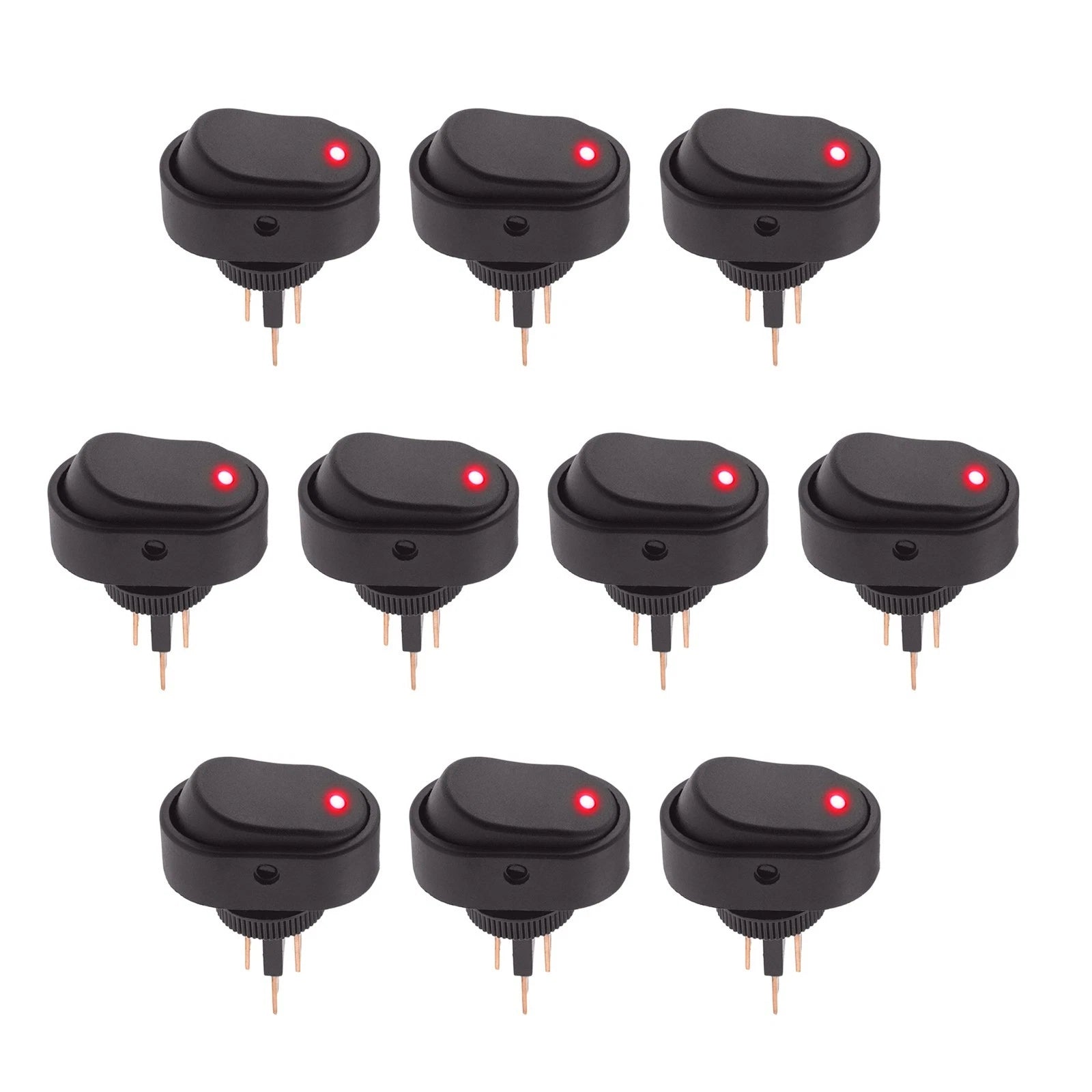 10X ASW-20D Rocker Switch 30A 12V LED for Car Boat Applications