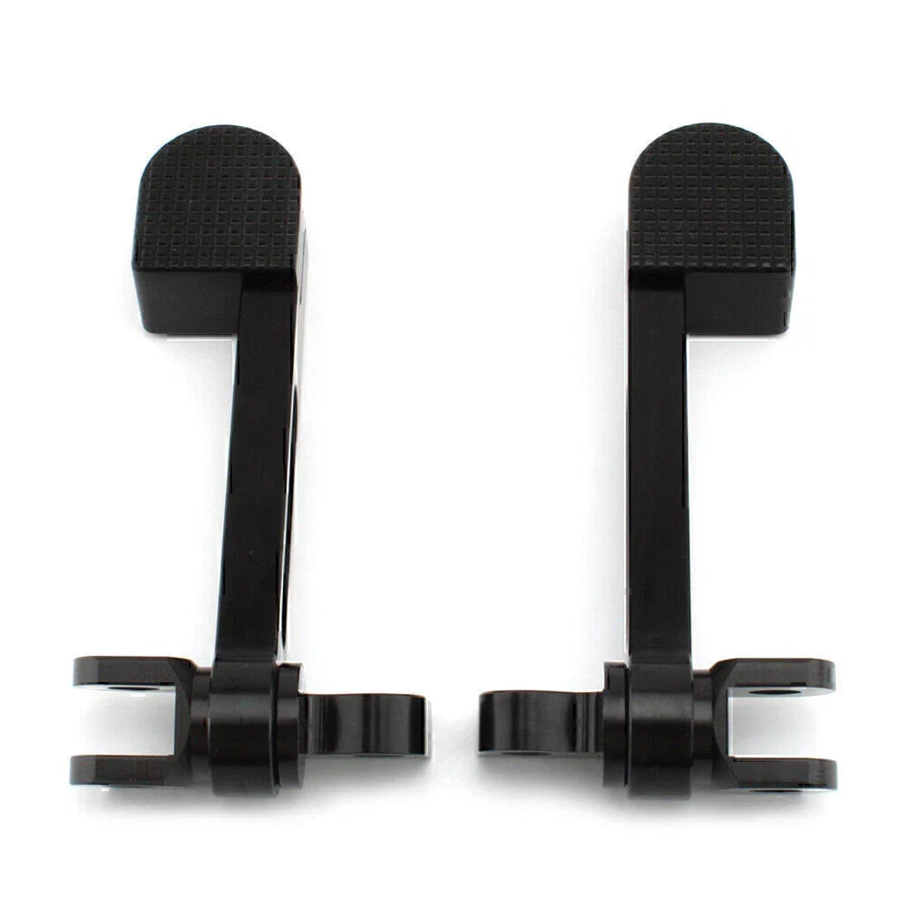 Black Stirrup Heel Foot Rest Pegs for Harley Sportster XL 883 1200 Softail FXWG