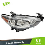 Headlight Assembly Halogen Black Clear for Mazda 6 (2014–2017) Right Side