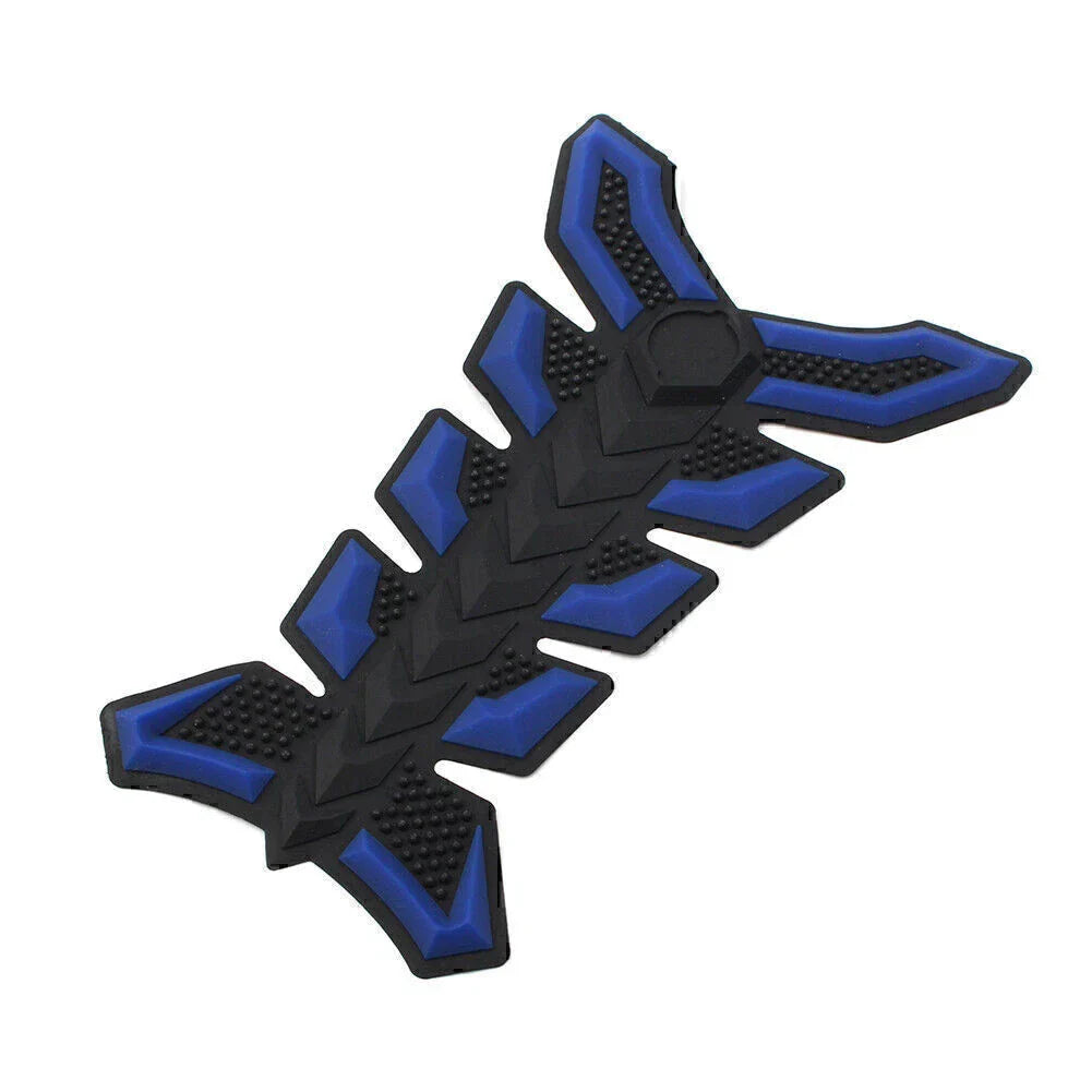 3D Blue Gas Fuel Oil Tank Pad Decal Sticker Protector for Universal Fish Bone