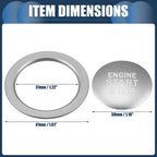 Set of 1 Engine Start Stop Button Cover for Toyota  Silver Tone