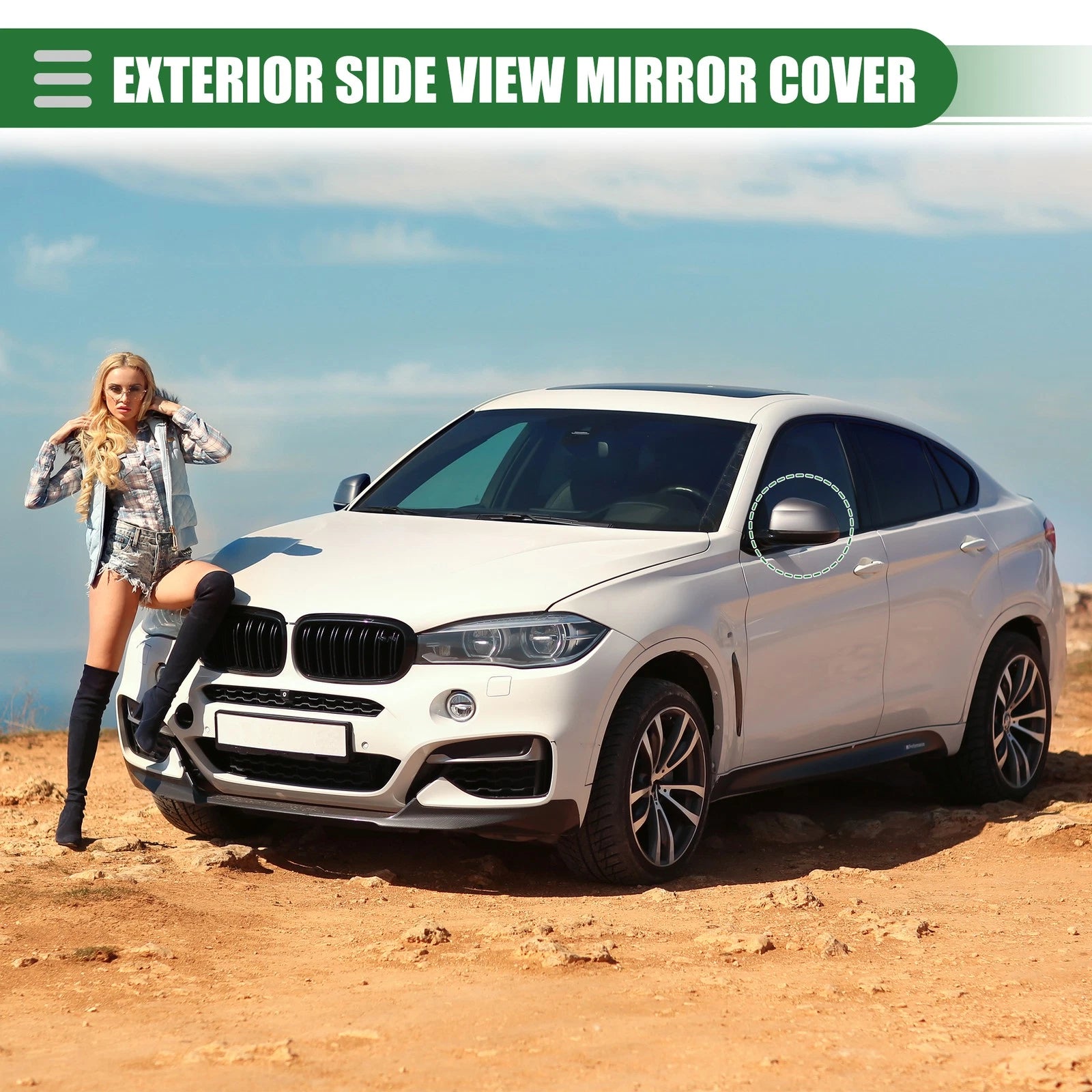 1 Pair Rearview Mirror Cover for BMW X3 G01 X4 (2018–2023) Black