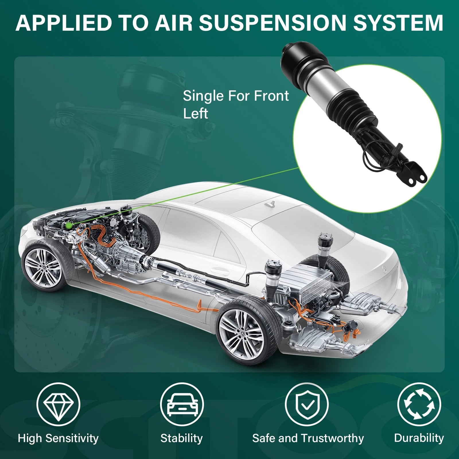 Front Left Air Suspension Strut for Mercedes W211 E320 E350 E500 CLS500 CLS550 (2003–2009)