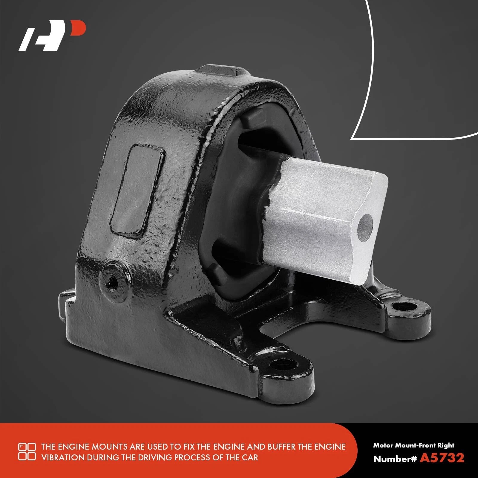 2X Front Engine Motor Mount for Jeep Wrangler (2012-2017)