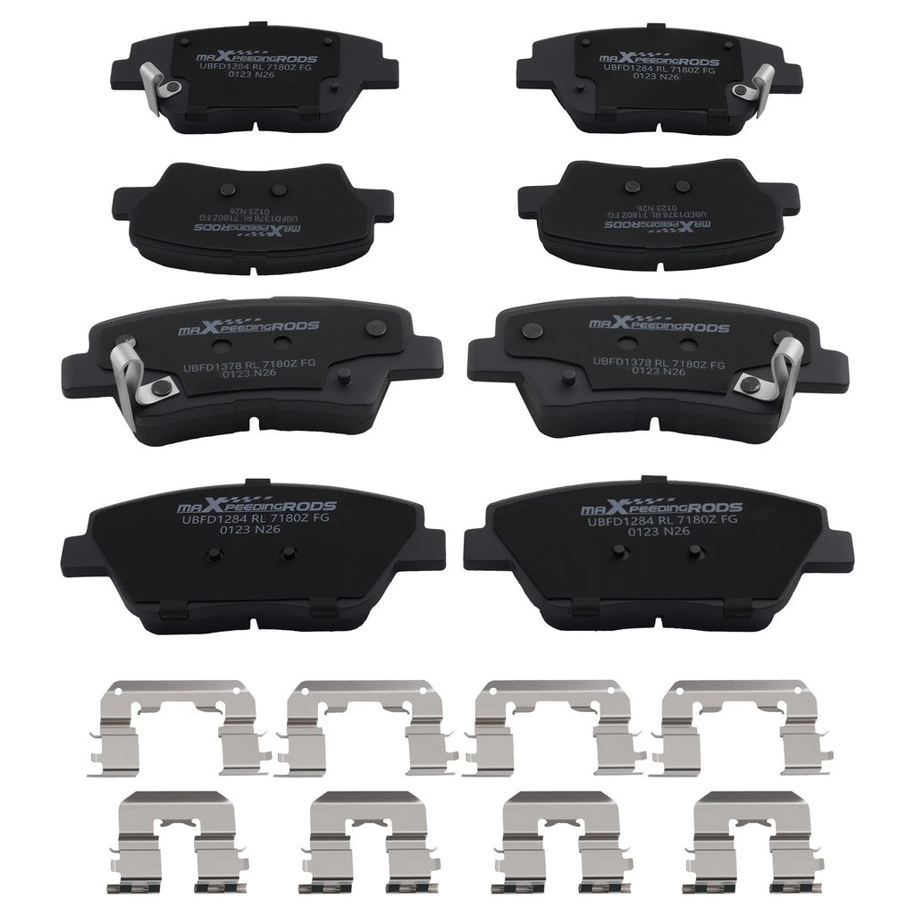 Set of 4 Front Rear Brake Pads for Hyundai Sonata (2011–2015) / Kia Optima (2011–2016)