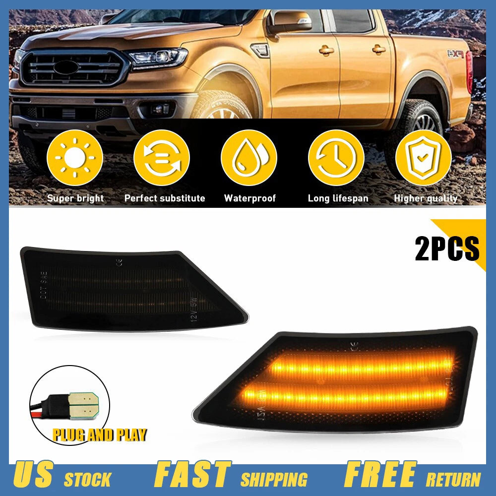 Smoked Amber Side Marker Light for Ford Ranger (2019–2022)